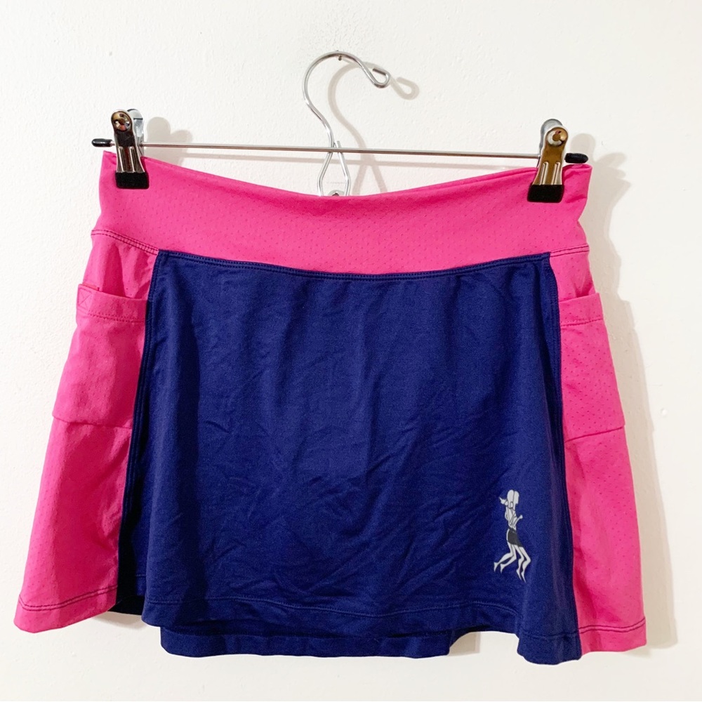 RunningSkirts.com Two Toned Running Skirt with Built in Brief Mini Length 💗💙